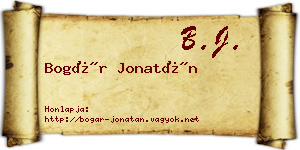 Bogár Jonatán névjegykártya